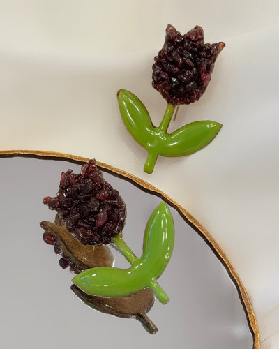 گوشواره لاله ( رنگ زرشکی )