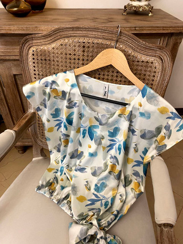 بولوز ابریشمی گلدار