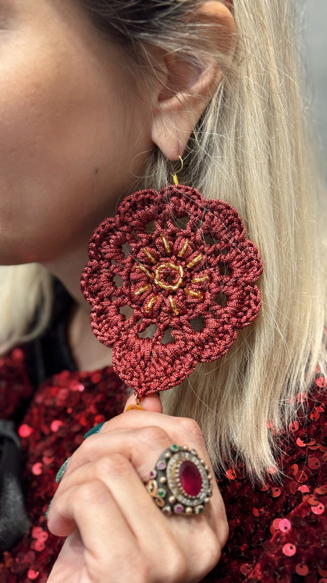 گوشواره قلاببافی