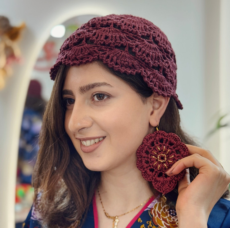 گوشواره قلاببافی