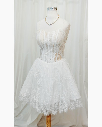 پیراهن عروس کوتاه دانتل