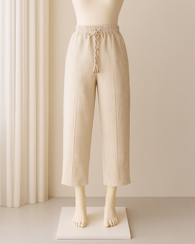 شلوار لینن کرم فری سایز